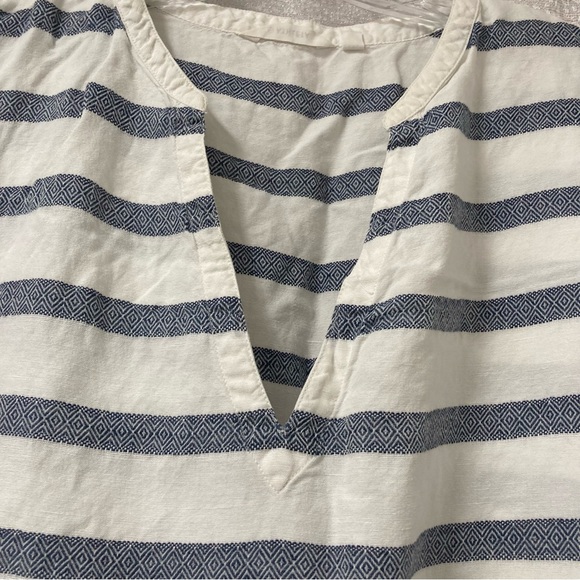 Athleta Women’s Navy and White Striped V-Neck Tunic Coverup Dress Size Large - Picture 4 of 13